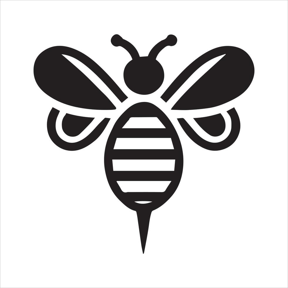 Modern Bee Silhouette Design vector