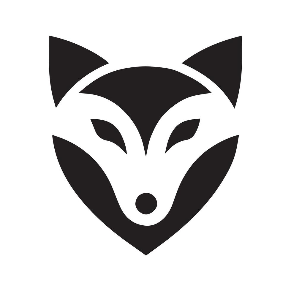 Bold Fox Head Silhouette Art vector