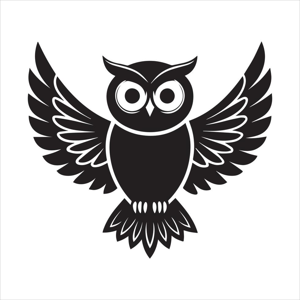 Bold Owl Silhouette Art vector
