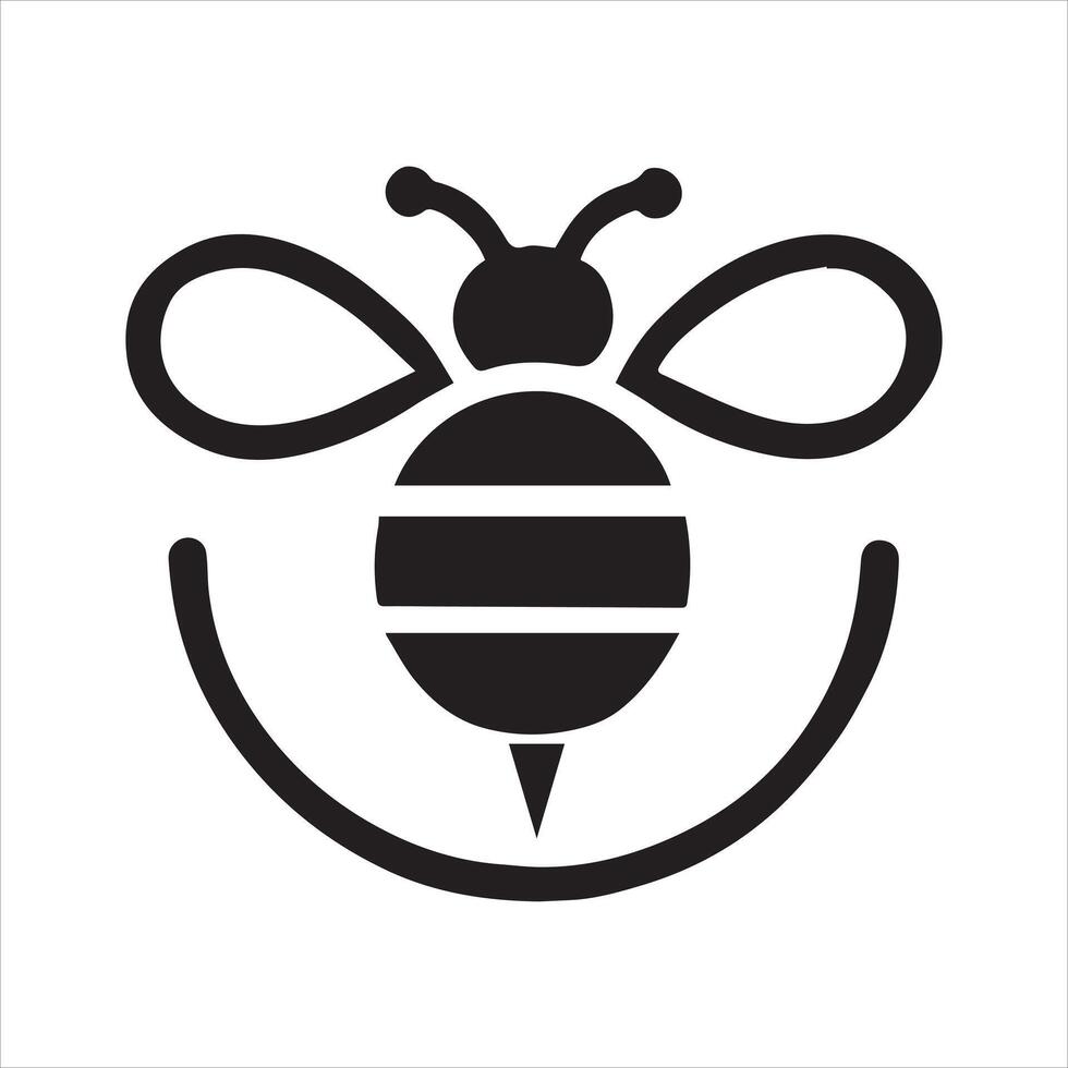 Stylish Bee Silhouette Design vector