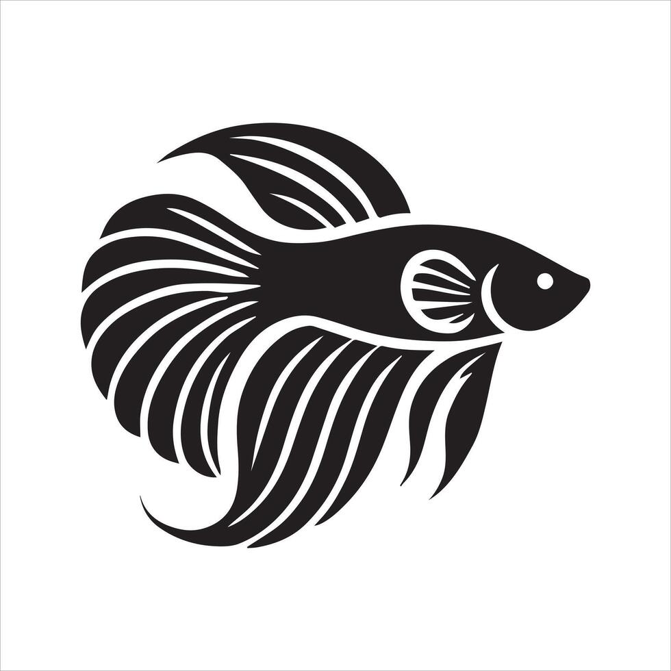 Elegant Betta Fish Art vector
