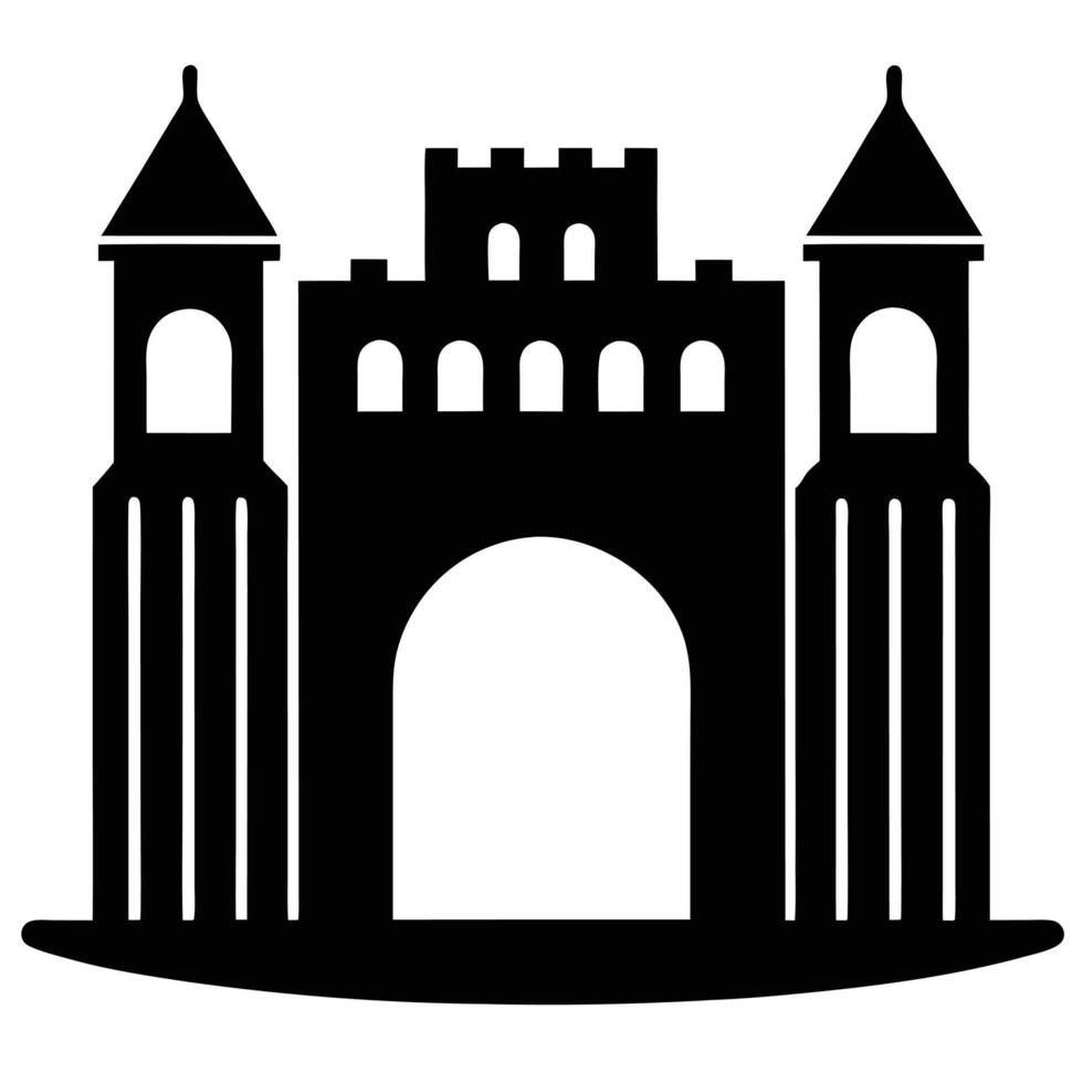 City Gate Silhouette Isolated on White vector