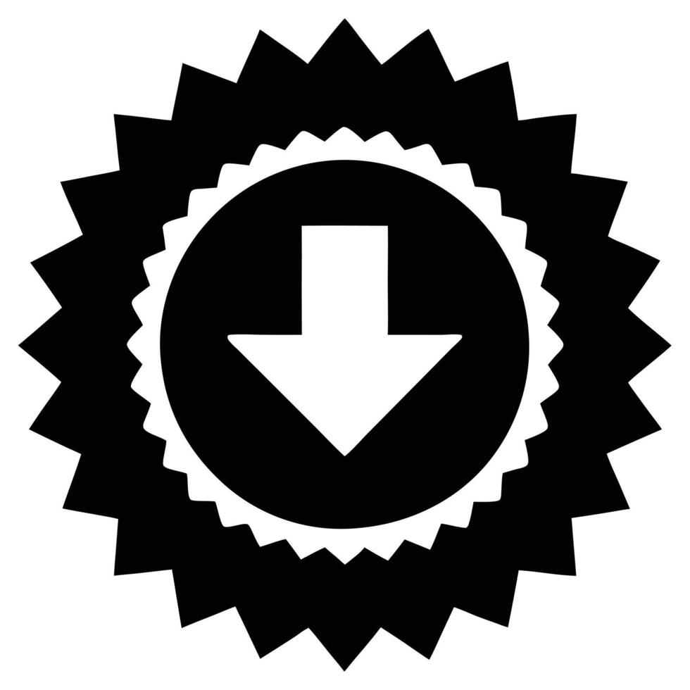 Download Icon Silhouette on White Background vector