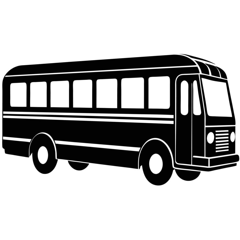 City Bus Silhouette Isolated on White Background vector