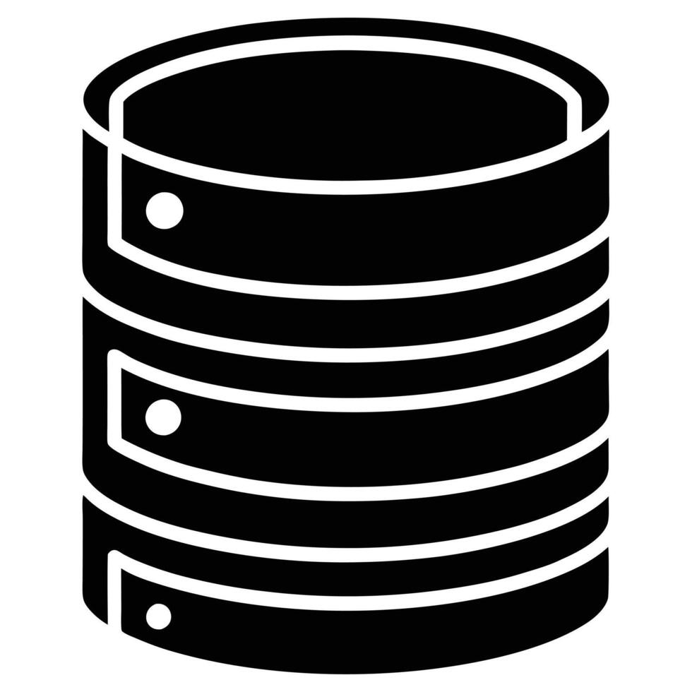 Data Storage Silhouette Illustration Isolated vector
