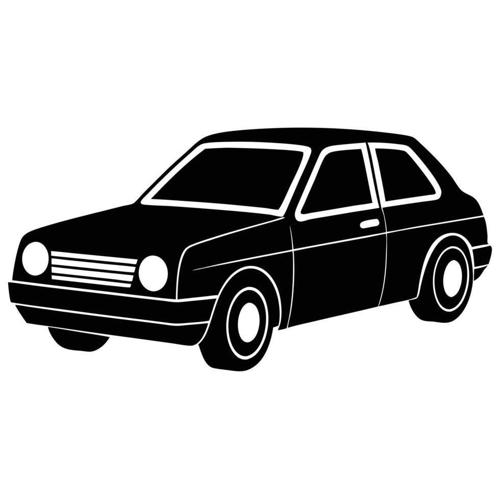 Car Silhouette Isolated on White Background vector