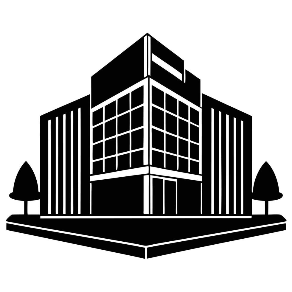 Office Meeting Silhouette Illustration on White Background vector