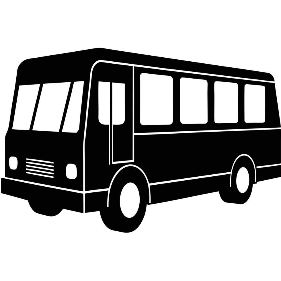 City Bus Silhouette on White Background vector
