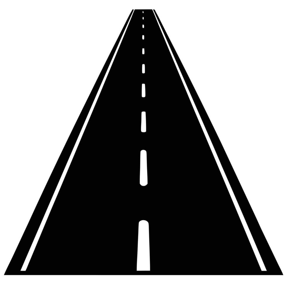 Empty Road Silhouette Isolated on White Background vector