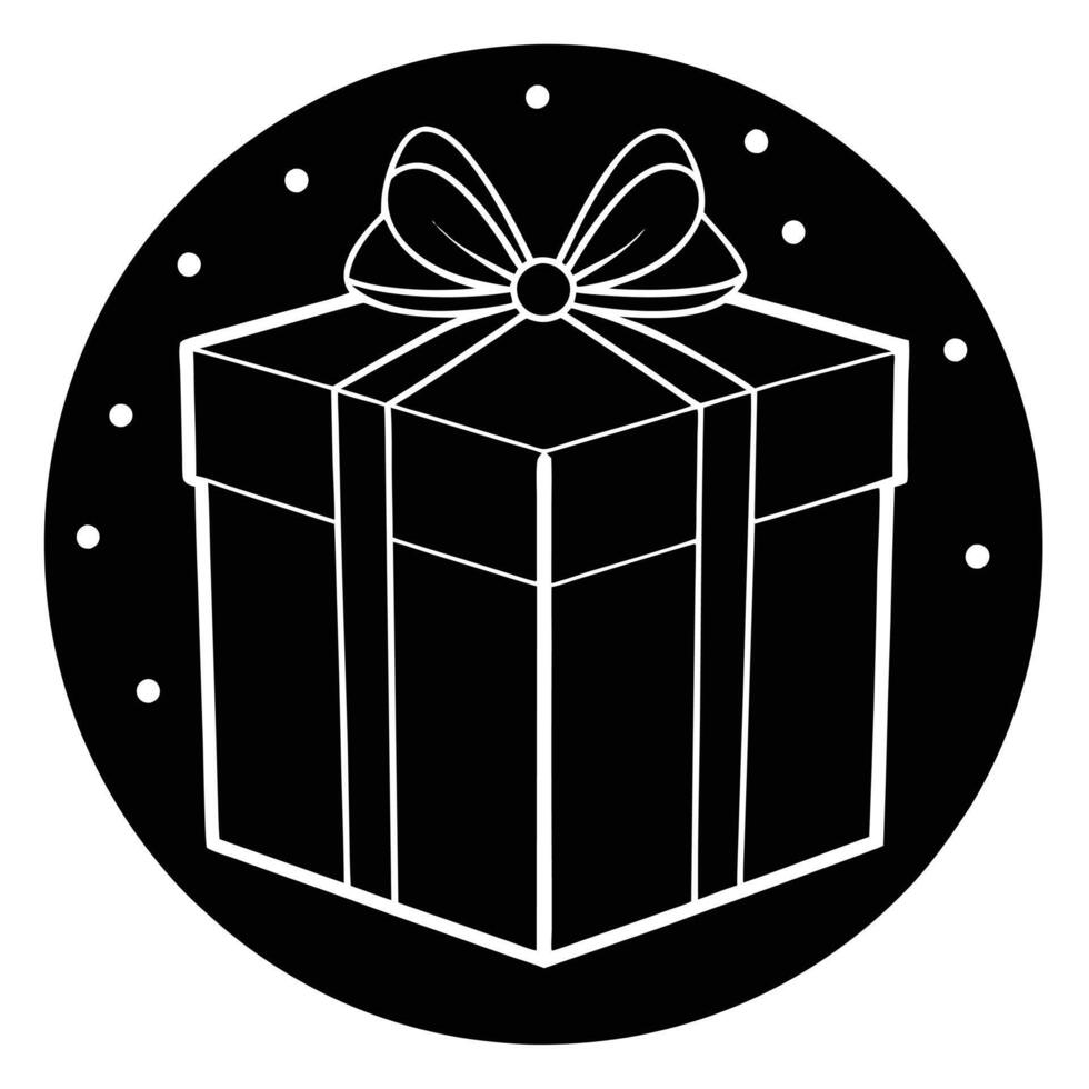 Circular Gift Box Silhouette Illustration vector