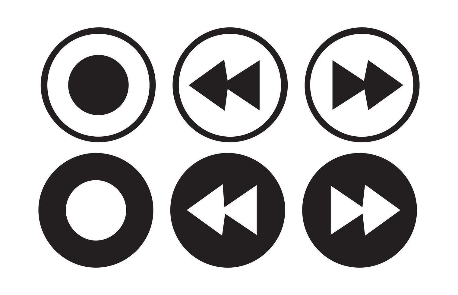 Set of Media player icons.play, pause, volume, settings, stop.illustration eps 10 vector