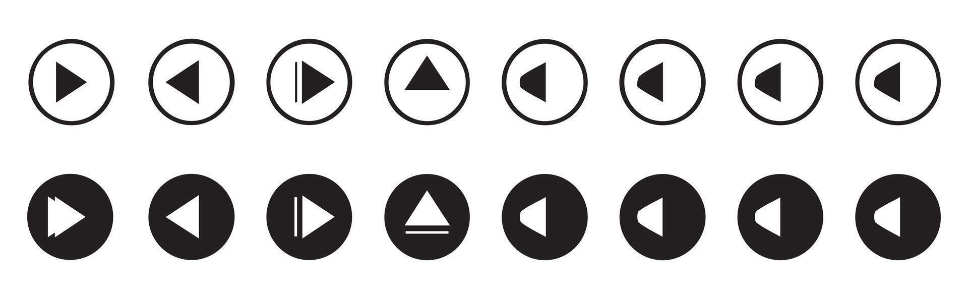 Volume Collection of multimedia symbols and audio, music speaker volume, interface, design media player buttons vector