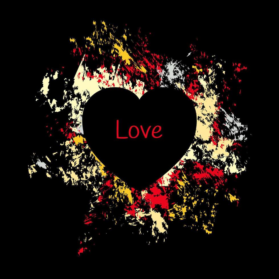 Black and red happy valentines day card. vector