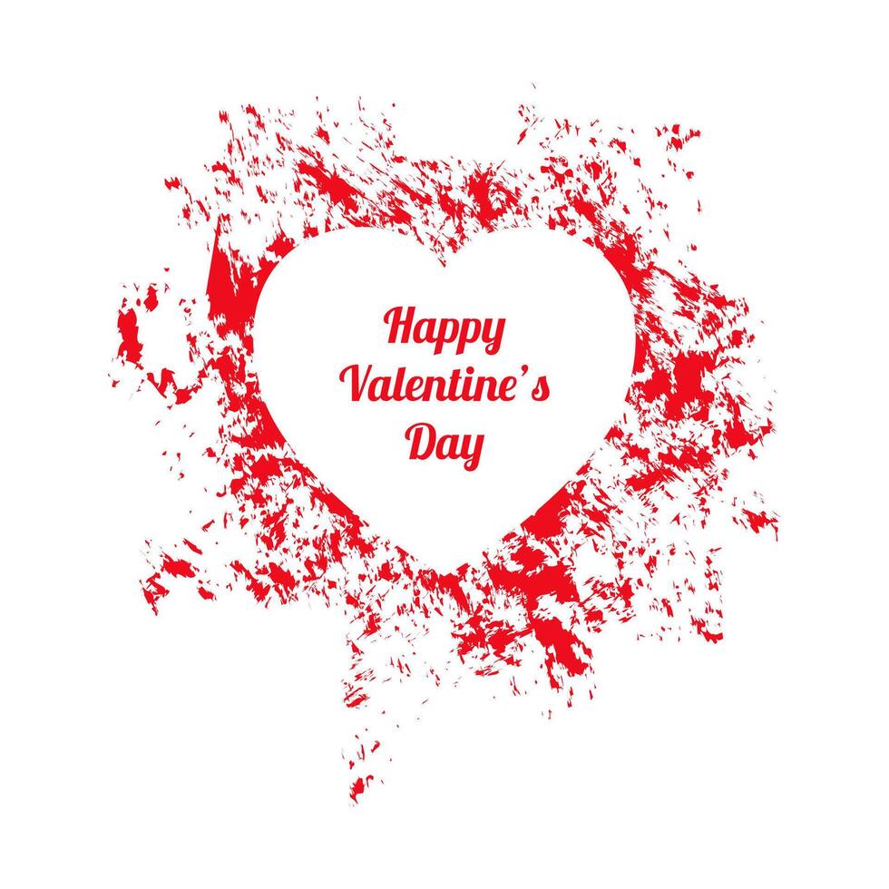 White and red happy Valentines day gift card vector