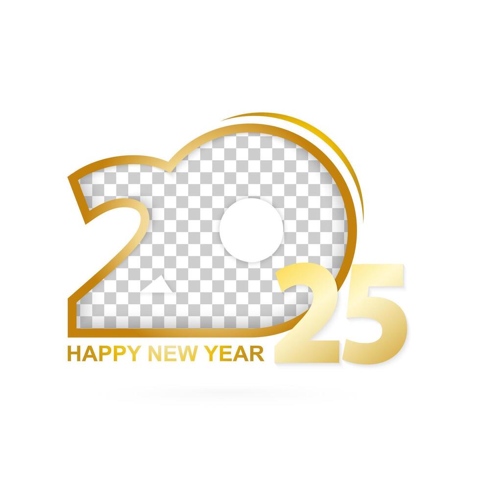 Year 2025 icon with place for your image. New Year emblem. vector