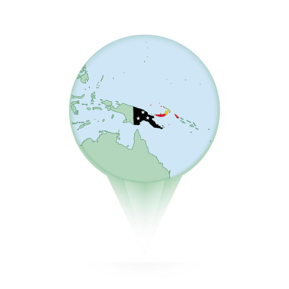 Papua New Guinea map, stylish location icon with Papua New Guinea map and flag. vector