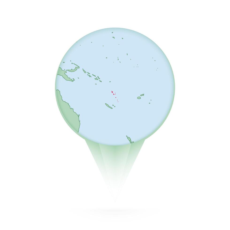 Vanuatu map, stylish location icon with Vanuatu map and flag. vector