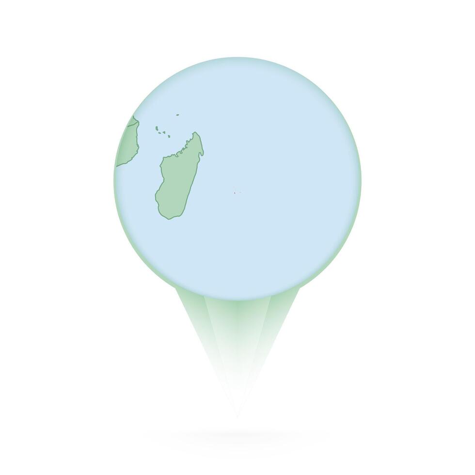 Mauritius map, stylish location icon with Mauritius map and flag. vector