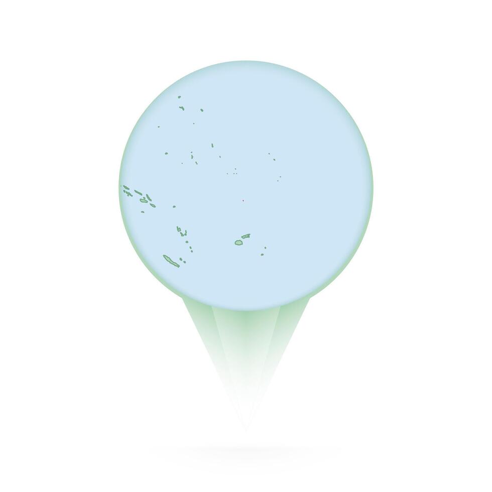 Tuvalu map, stylish location icon with Tuvalu map and flag. vector