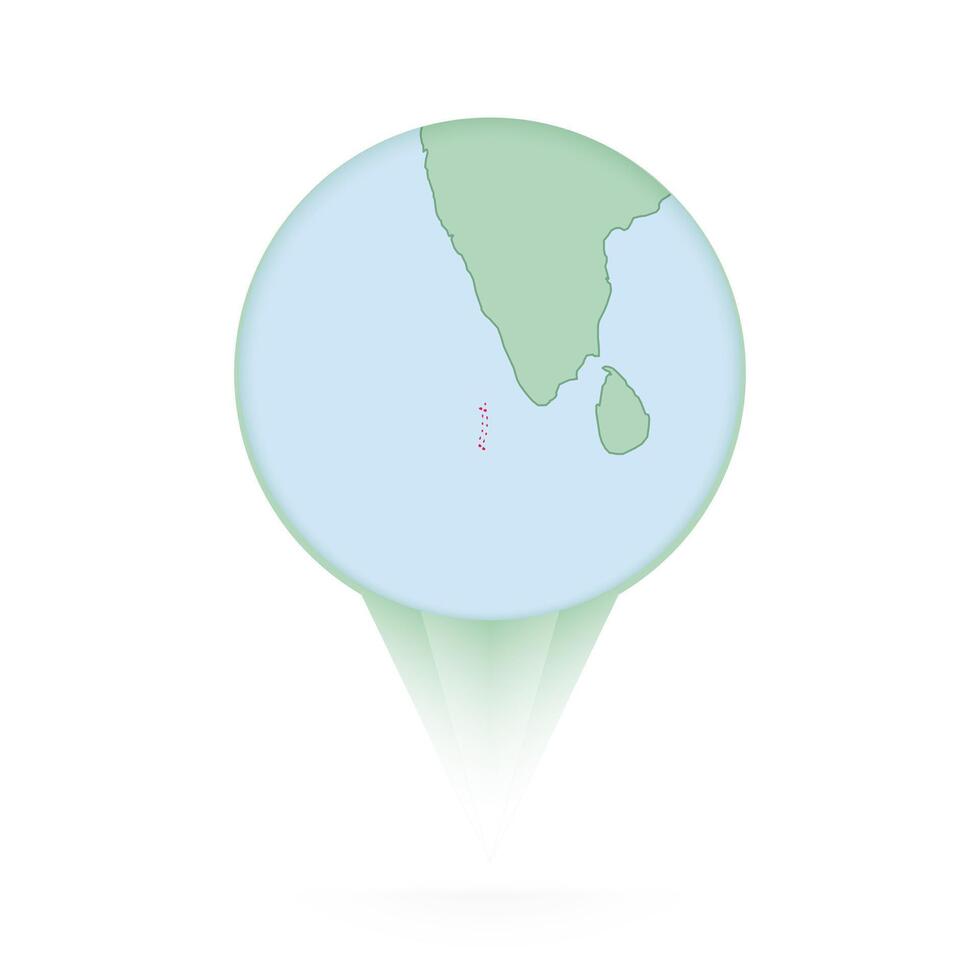 Maldives map, stylish location icon with Maldives map and flag. vector