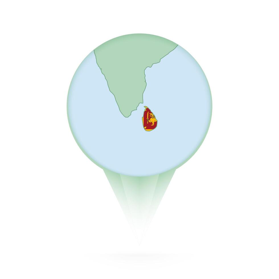 Sri Lanka map, stylish location icon with Sri Lanka map and flag. vector