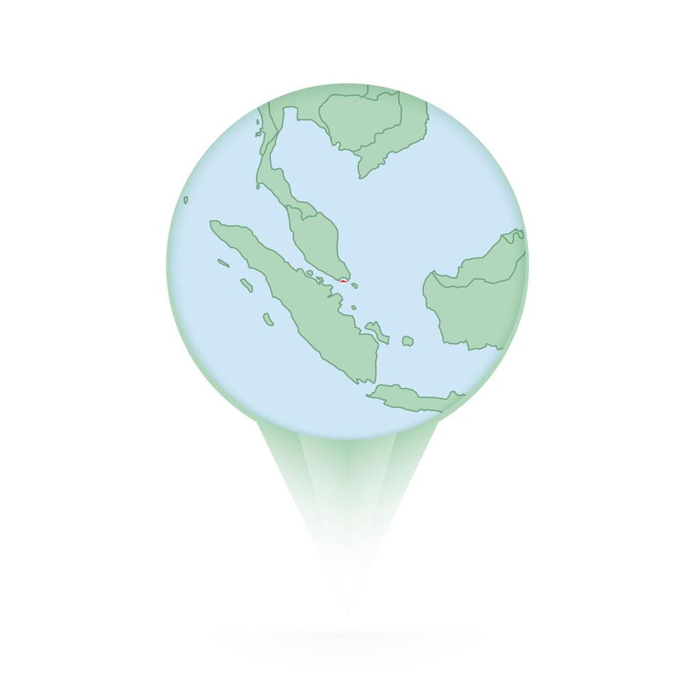 Singapore map, stylish location icon with Singapore map and flag. vector