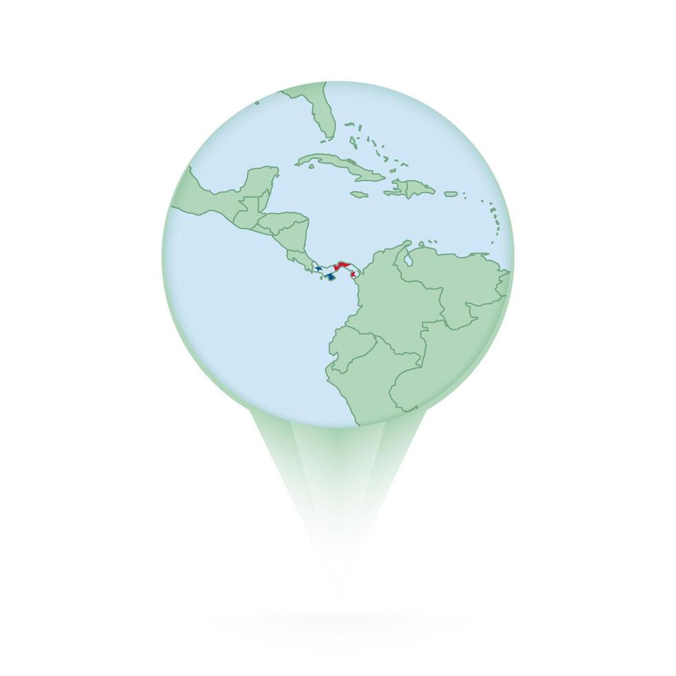 Panama map, stylish location icon with Panama map and flag. vector