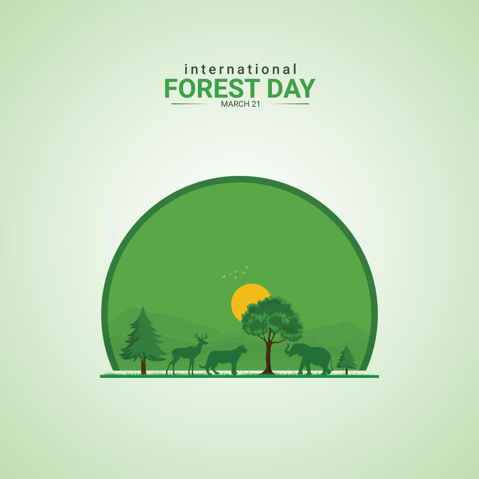International Day of Forests. Forests Day creative design for social media ads vector