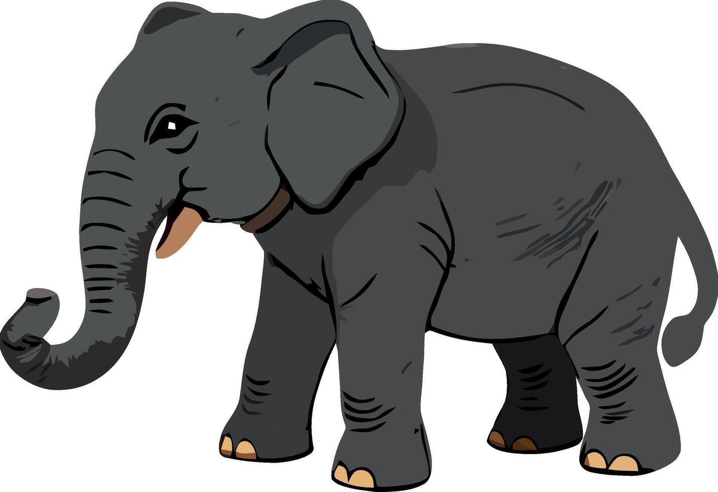 An elephant is standing in front of a white background vector