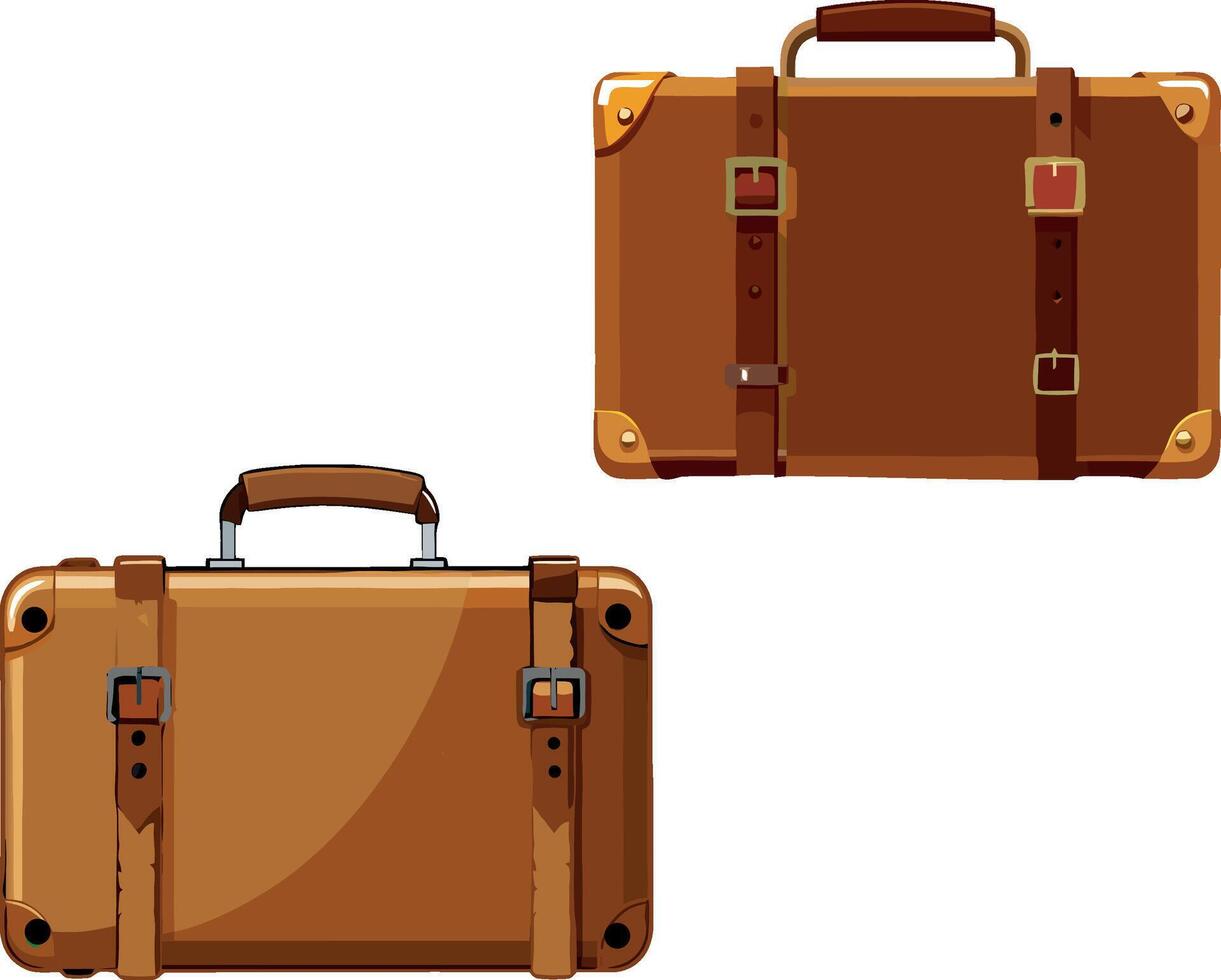 Two suitcases on a white background vector