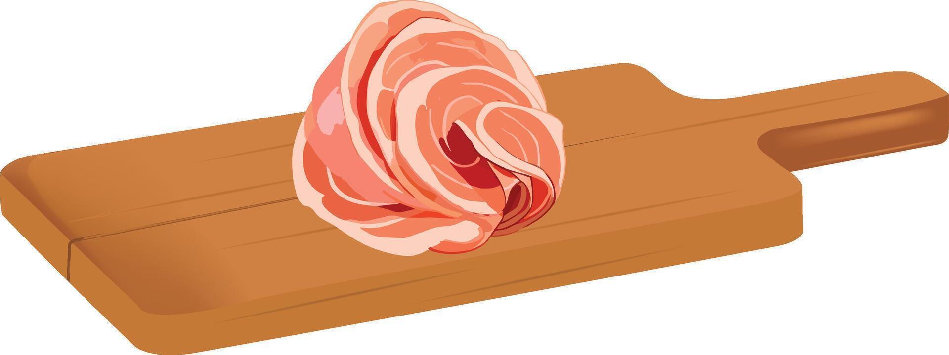 A piece of meat on a cutting board vector