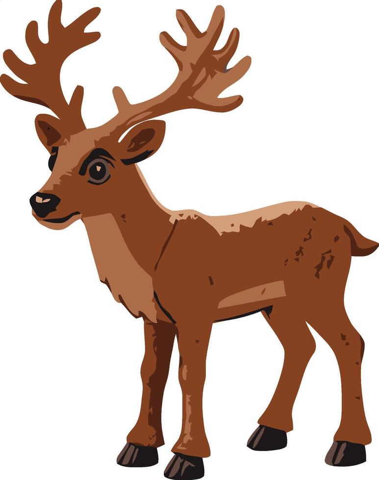 A cartoon deer standing on a white background vector