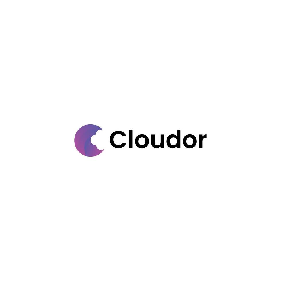 Cloudor minimal logo design vector