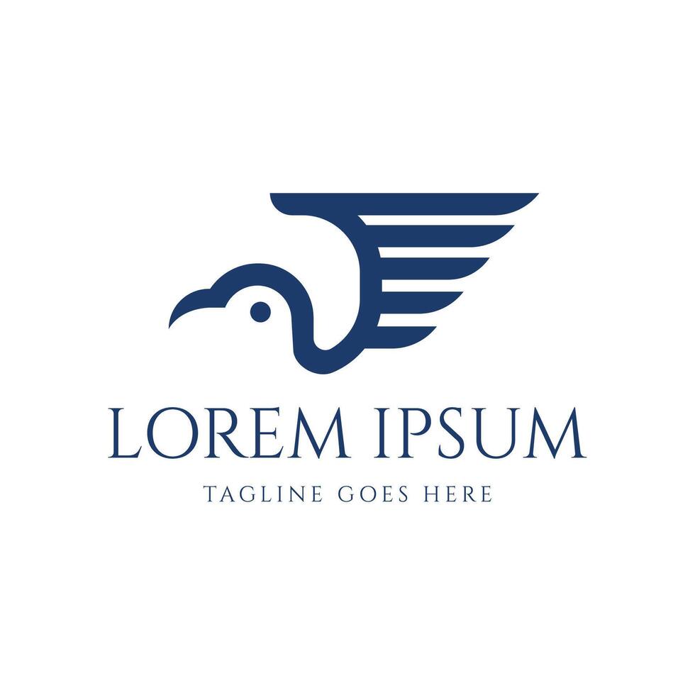 Simple Minimalist Flying Bird Wings Icon Illustration Logo Design vector