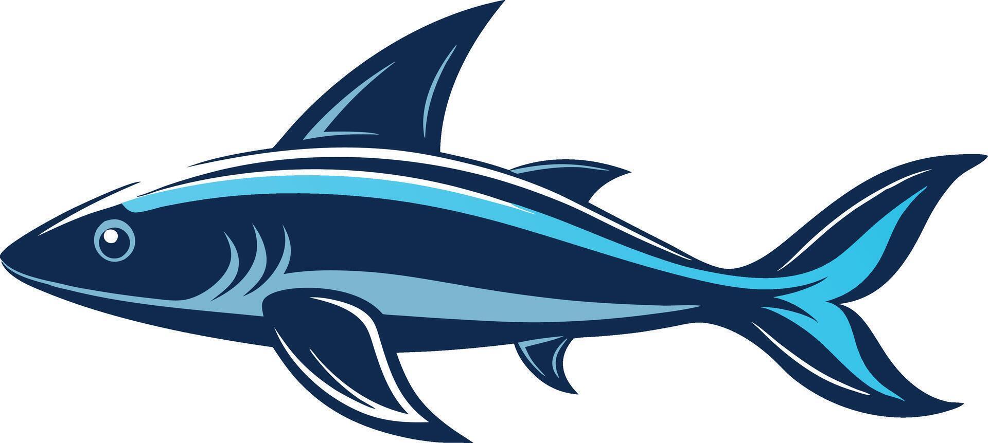 Atlantic Mackerel fish flies icon illustration vector