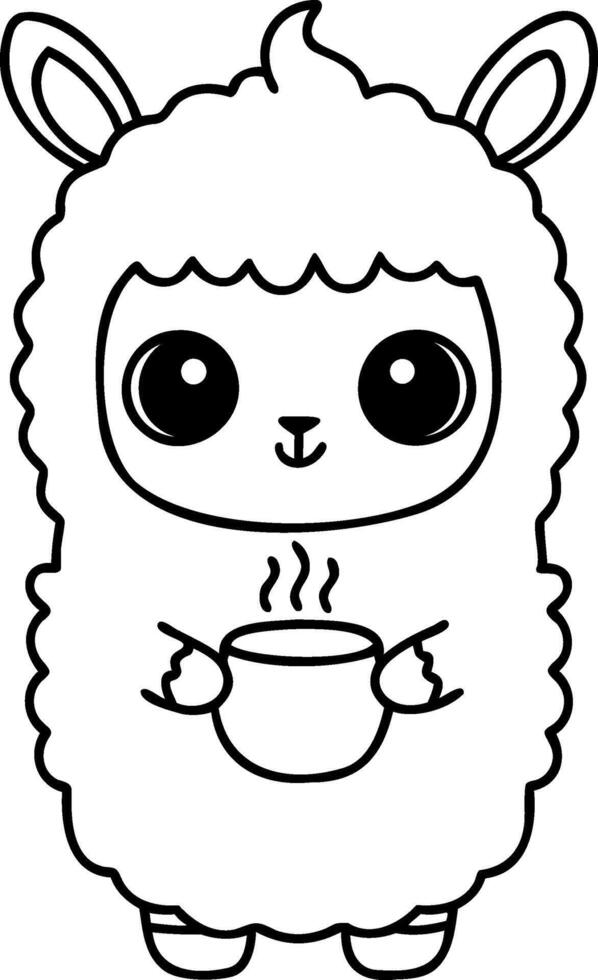 Cute llama with crown, perfect for children designs and illustrations vector