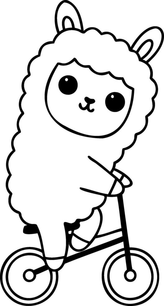 Cute llama floating on moon with stars, whimsical and playful design vector