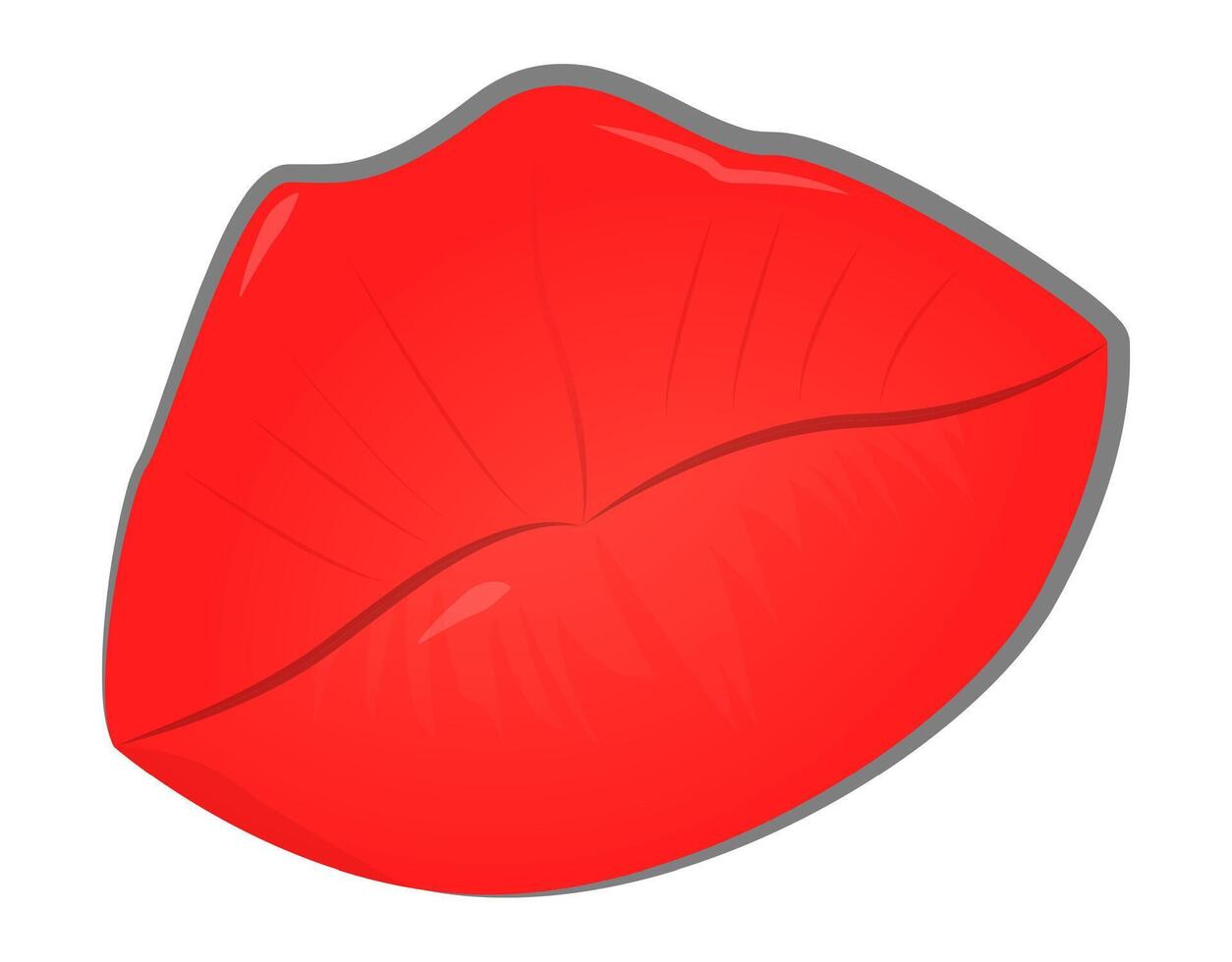 Lip kiss illustration with detailed lip lines. Perfect for love, branding and fashion themed projects. High quality and scalable art for all creative works. vector