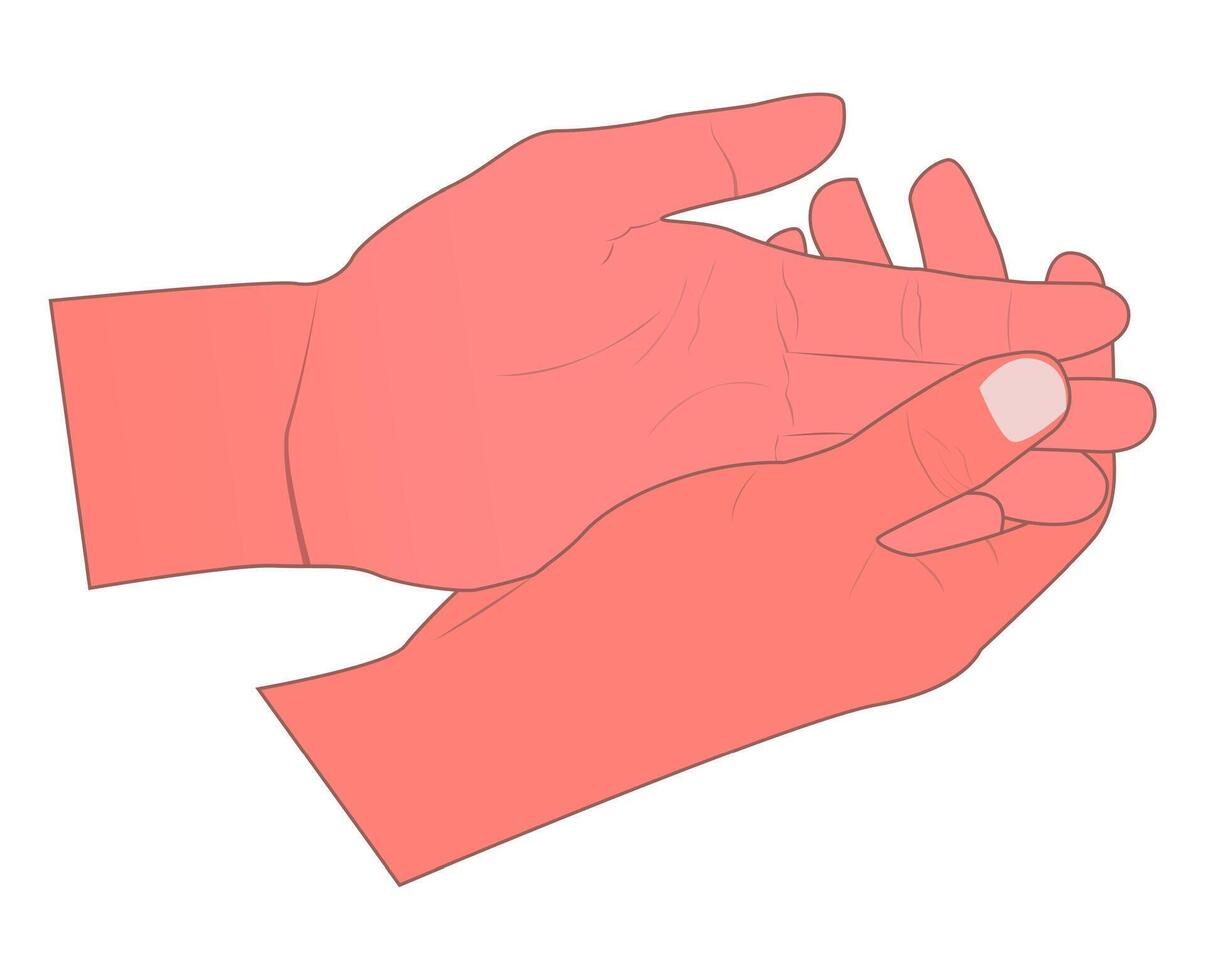 illustration of a sore finger or alternatively praying hands, isolated on a white background vector