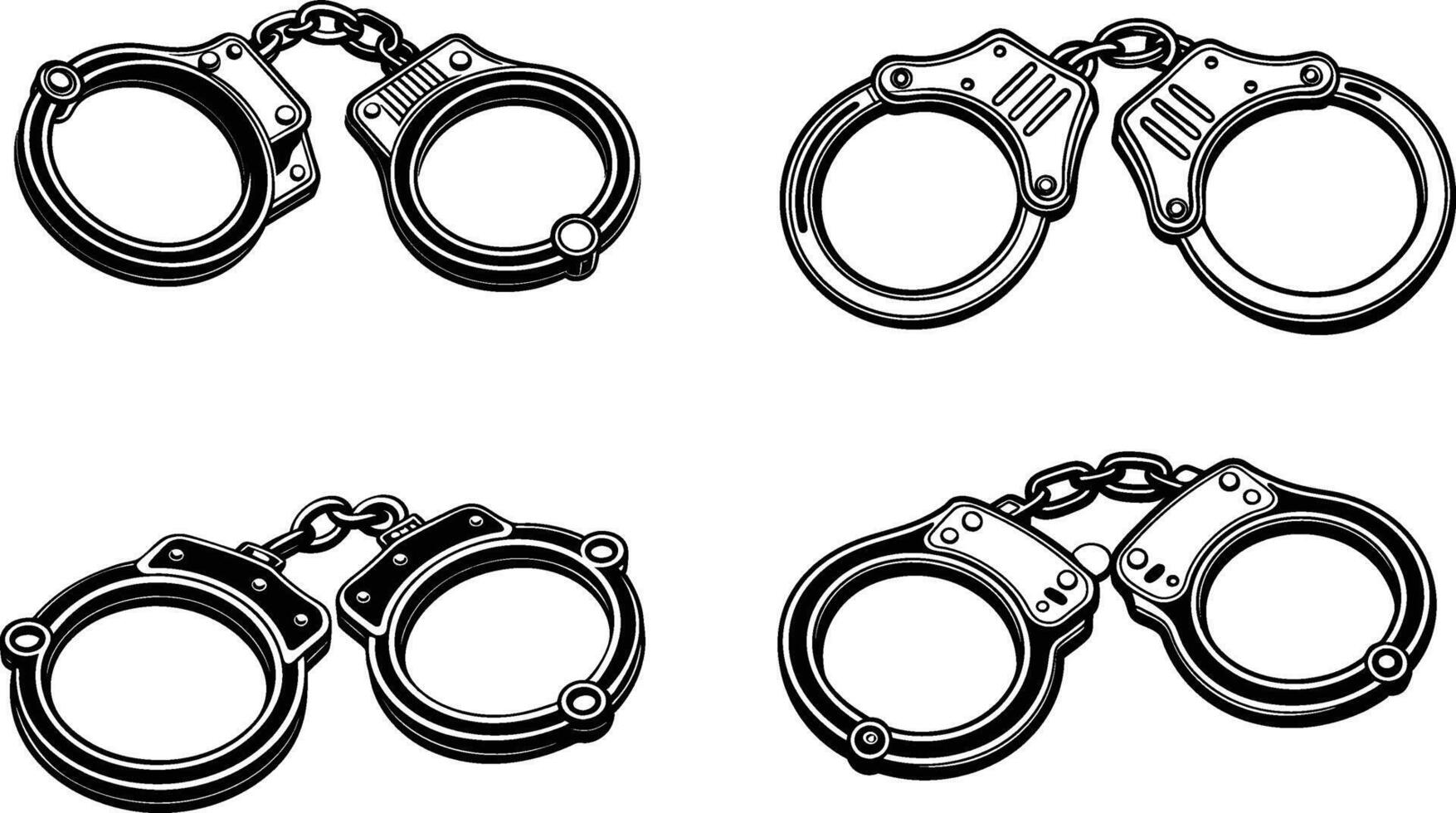 Handcuffs outline silhouette illustration vector