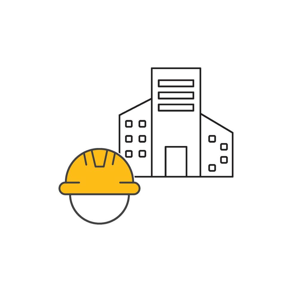 Building construction and safety helmet vector