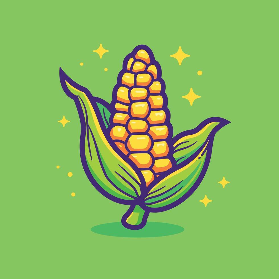 Corn on the cob illustration vector