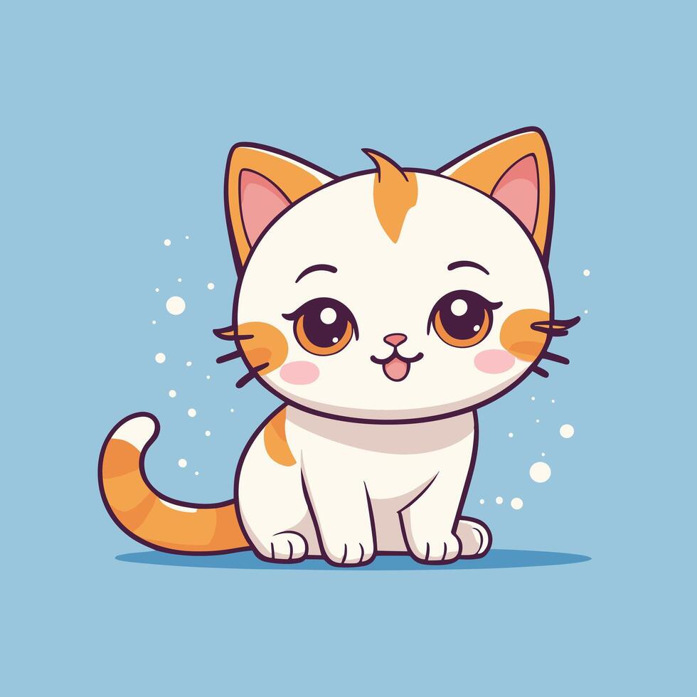 A cartoon cat with big eyes and a white collar vector