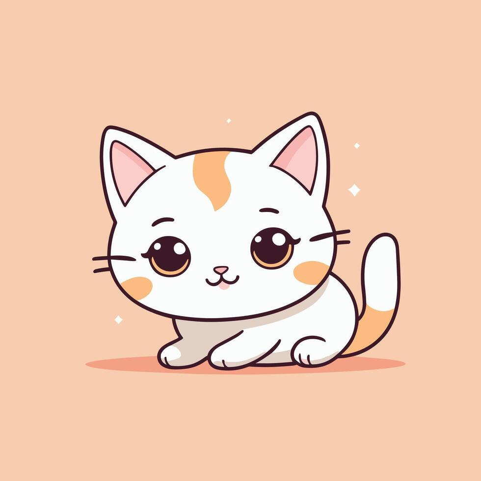 Kawaii kitty illustration vector
