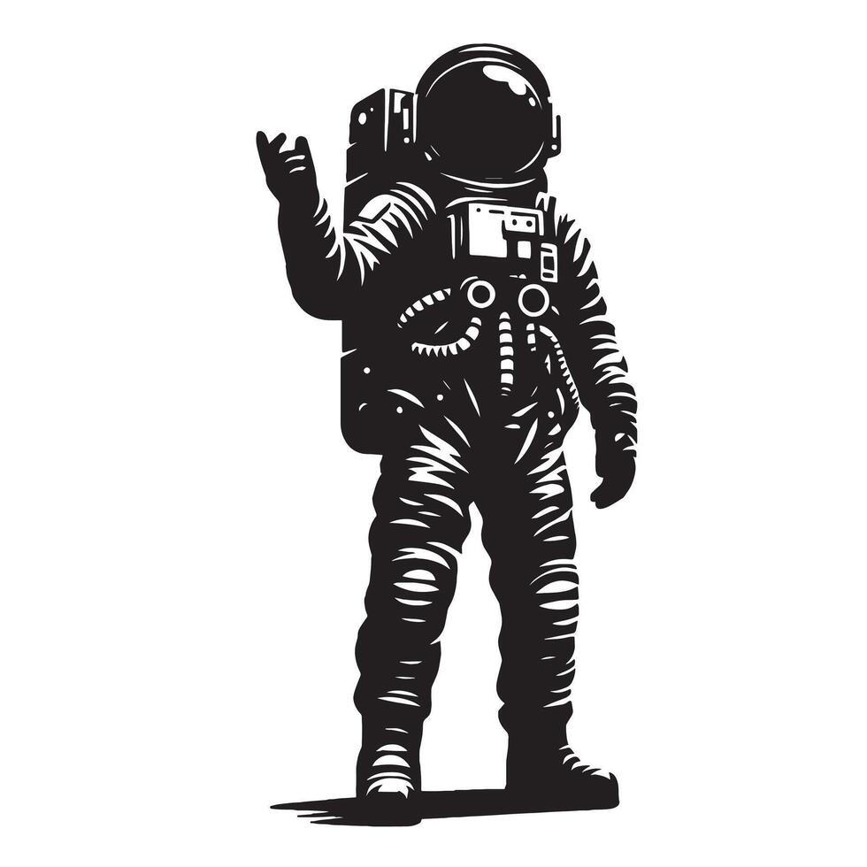 silhouette of astronaut in the space vector
