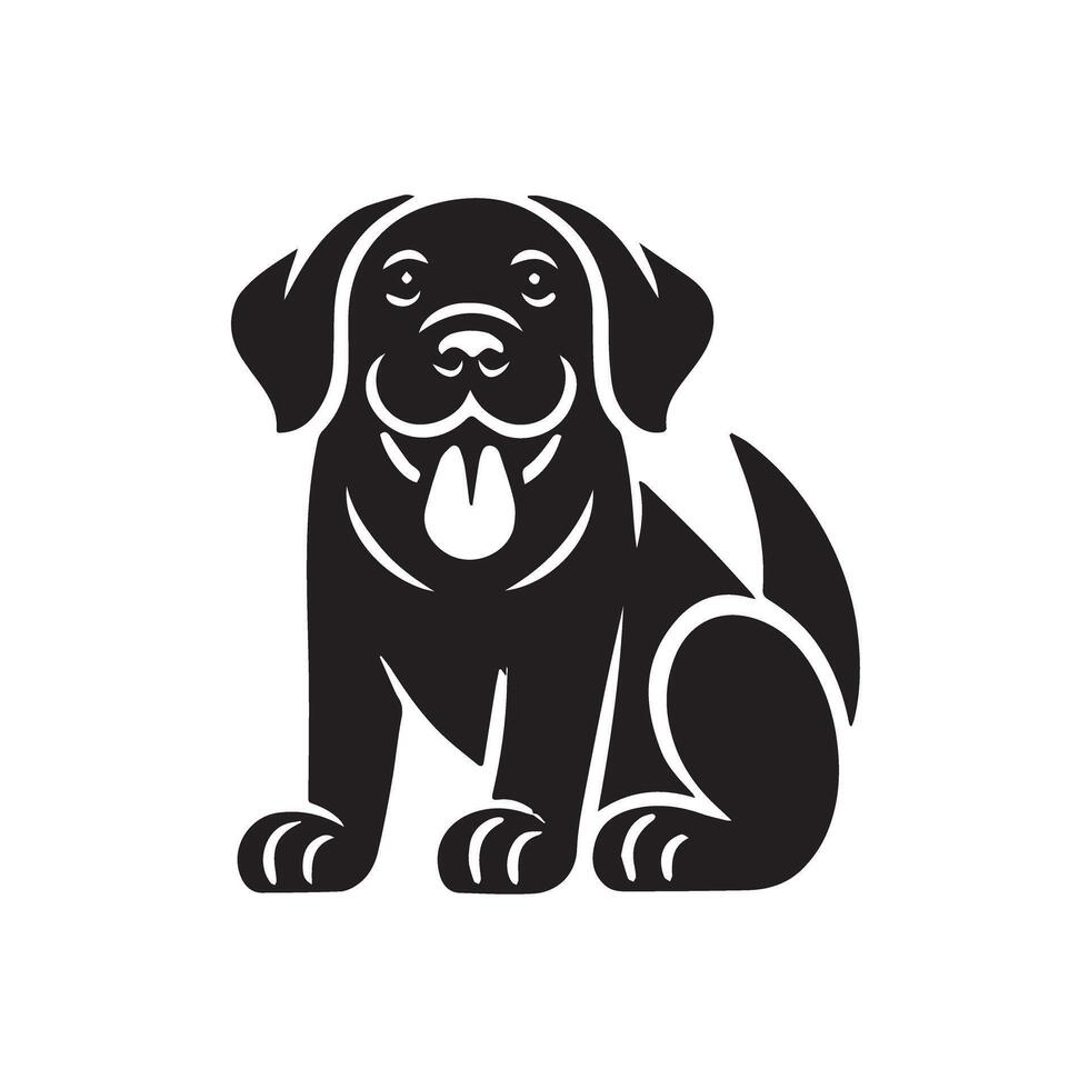 Dog in black Illustration vector