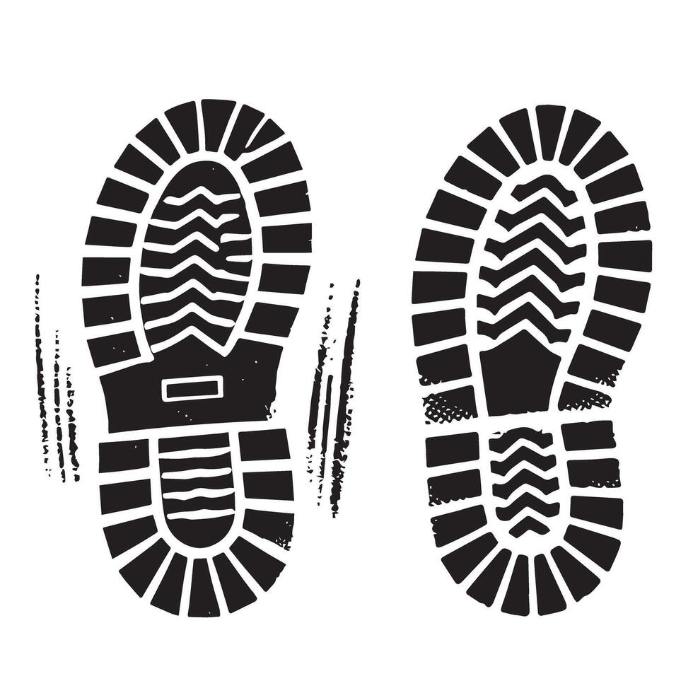 Shoes footprints Illustration isolated on white vector