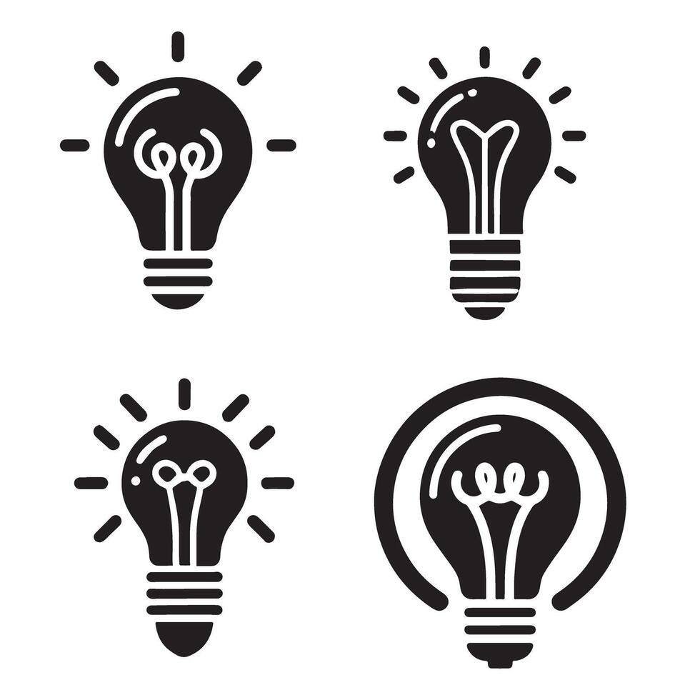 bulb sillhouette , idea concept Art Illustration vector