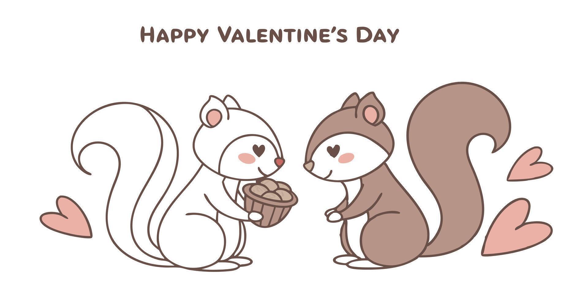 minimal valentine s day illustration of two foxes full of romantic and artistic elements perfect for Valentine's Day and creative designs. vector