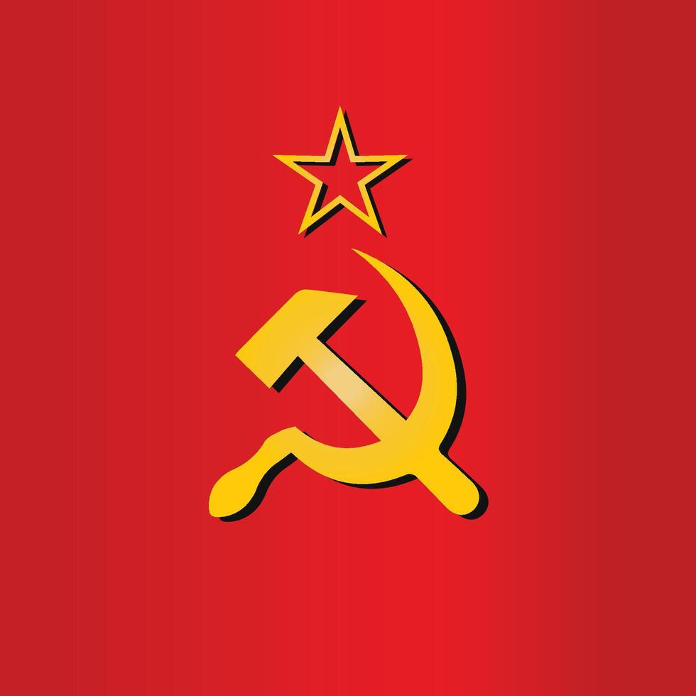Soviet Union Logo Star Hammer and Sickle Symbols, USSR Red Army vector